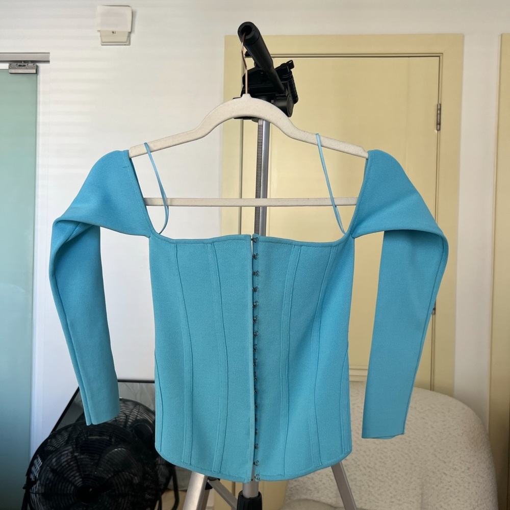 Zara Blue Off-Shoulder Top